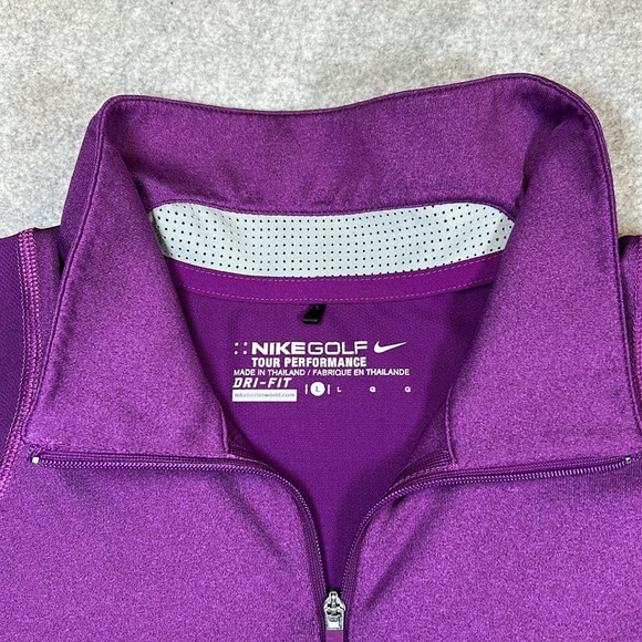 Nike Golf Tour Performance Women’s Quarter-Zip Purple Short Sleeve Short-Large - Picture 2 of 8